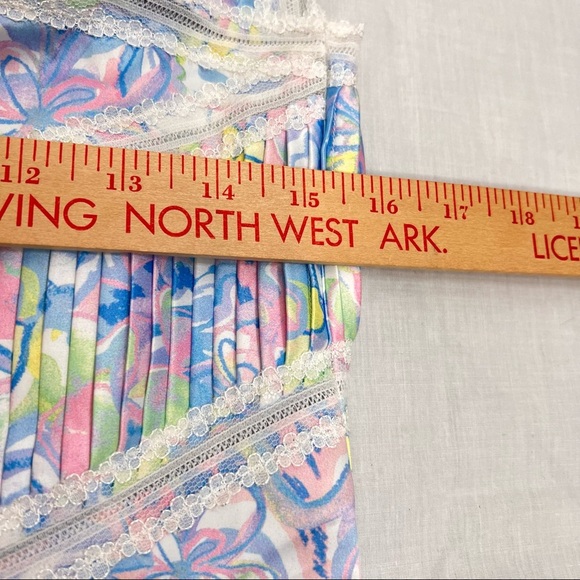 For Love & Lemons Sun Dress Sz XL Blue Floral Midsummer Flutter Straps Retro NWT - Picture 11 of 13